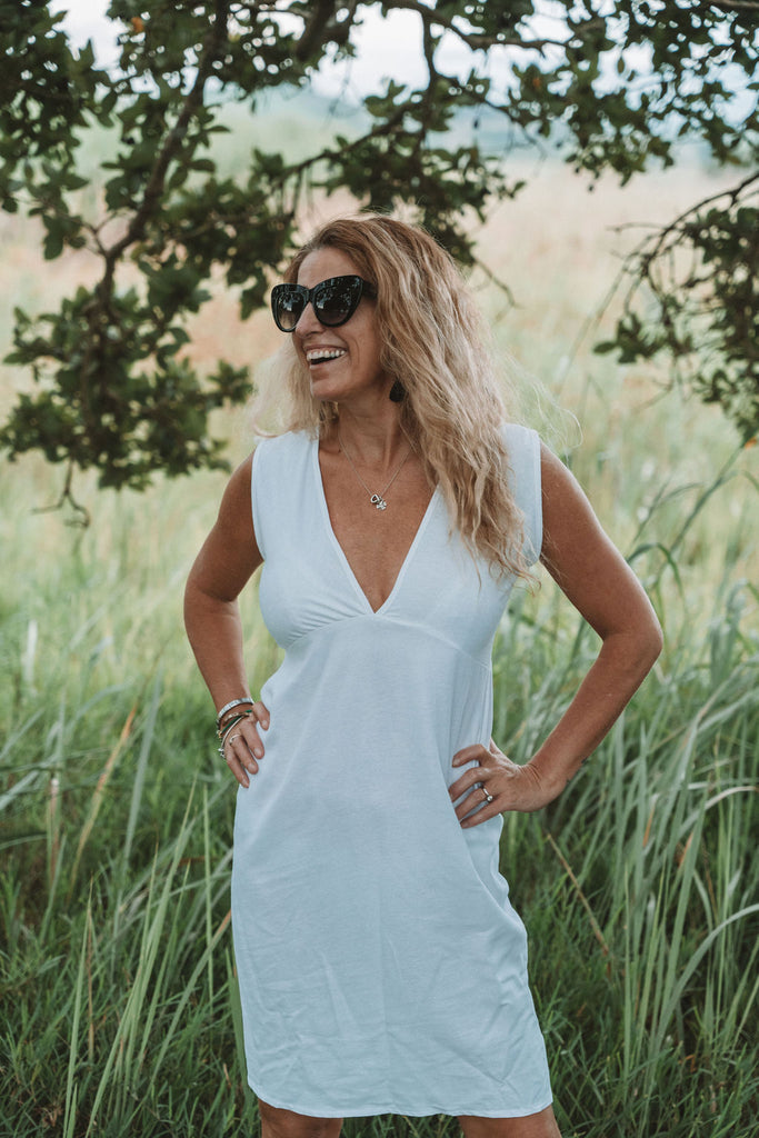 linen dresses cape town Maxi linen dress AGRA in White